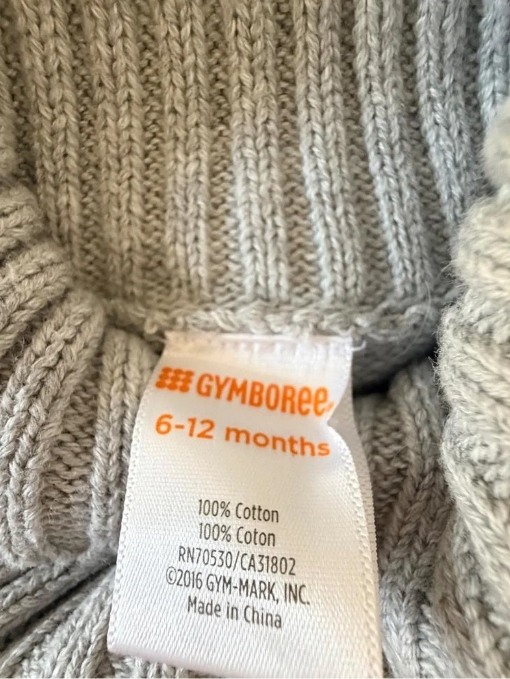 Gymboree Gray Turtleneck Sweater with Snowman Knit and Red Accents